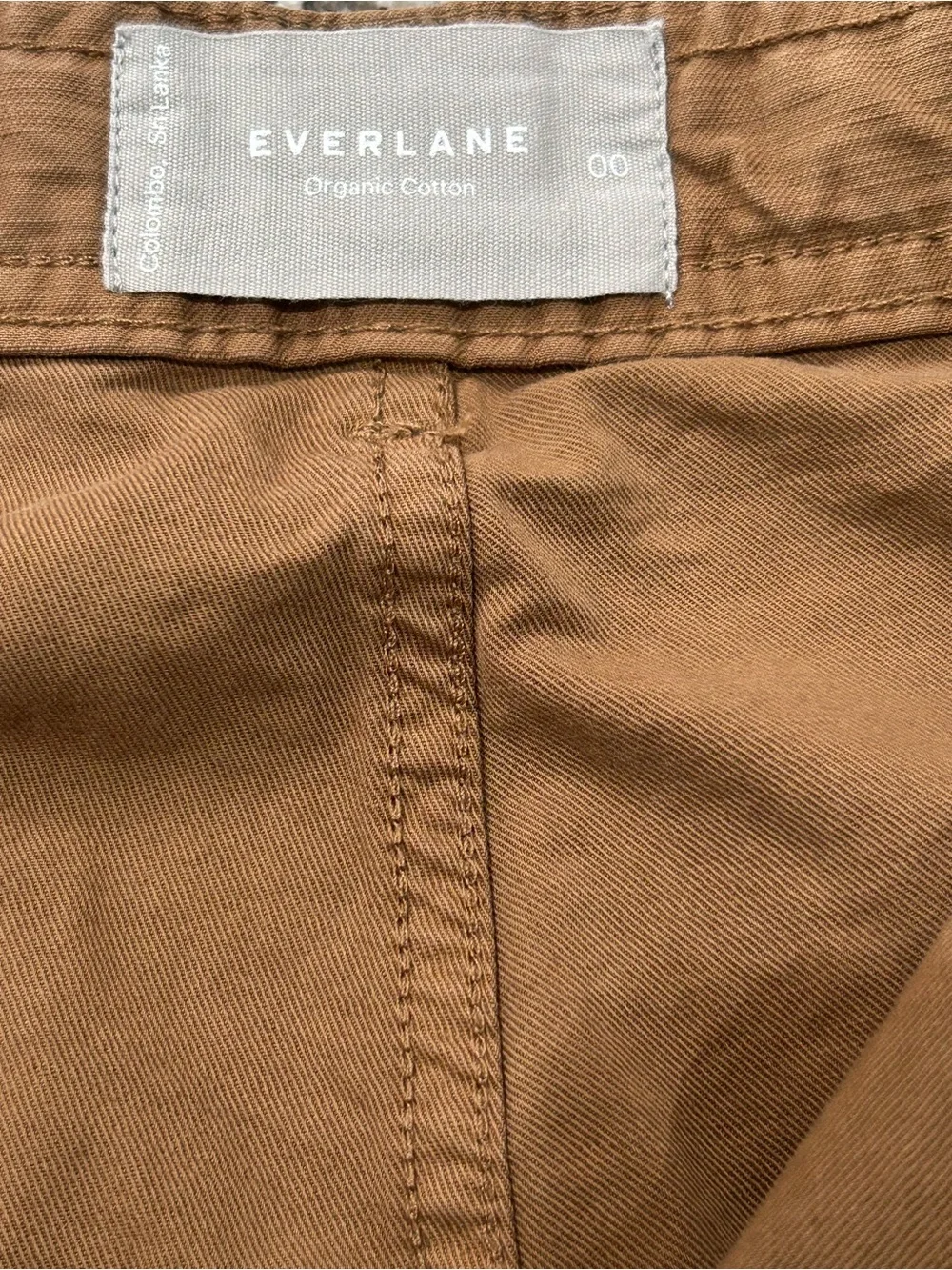 Everlane Fatigue Barrel Pant In Toasted Coconut Sz 00 Organic Cotton Linen Blend